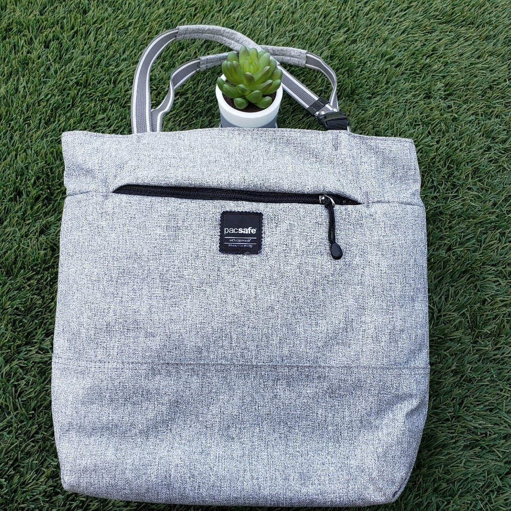 Pacsafe tote in gray